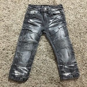 Toddler Jeans Jeaniuslevel Akademiks Size 2T Gray Distressed Biker Jeans